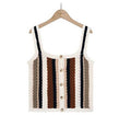 Isabella Stitching Contrast Color Knitwear Tank Tops - Vestir en Moda