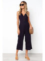 Isabella V-Neck Pure Color Jumpsuit - Vestir en Moda