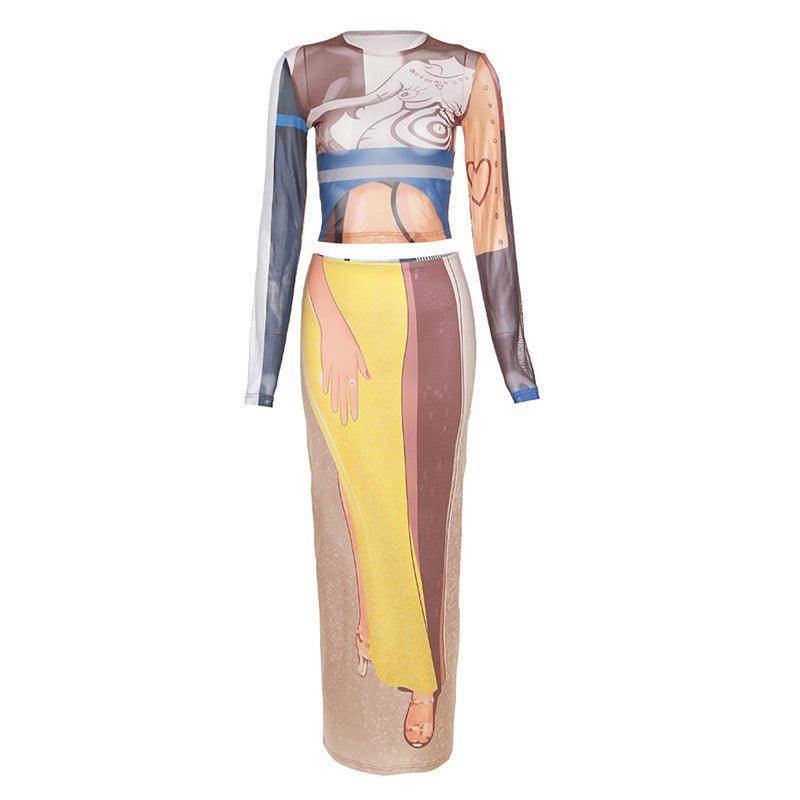 Isabella Winter Women Clothing Mesh Floral Print Set - Vestir en Moda