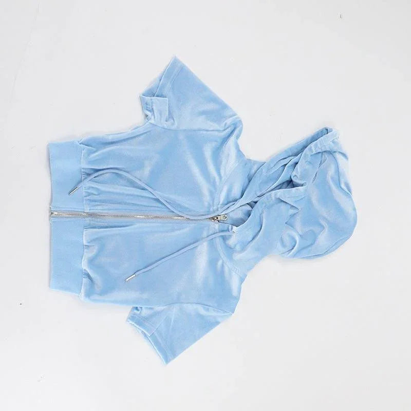 Isla Short Sleeve Fashionable Suede Three Piece Sets - Vestir en Moda