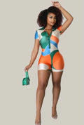 Multicolor Spandex Elegant Summer Moments Romper