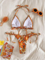 Itzel Sexy Printing Halter Bikini Swimsuit Set - Vestir en Moda