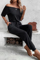 Jacqueline Off-Shoulder Jumpsuits with Pockets - Vestir en Moda