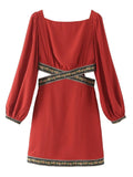 Jamelia Sexy Slim Knit Sheath Long Sleeve Dresses - Vestir en Moda