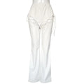 Jane Faux Leather Street Hipster Slightly Flared Cutout Lace Up Pants - Vestir en Moda