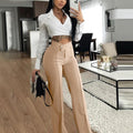Jasmine Office Bootcut Fashionable Wide Leg Elegant Pants - Vestir en Moda