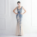 Jenifer Sequin Mesh Beaded Elegant Annual Meeting Long Sexy Dresses - Vestir en Moda
