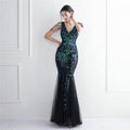 Jenifer Sequin Mesh Beaded Elegant Annual Meeting Long Sexy Dresses - Vestir en Moda
