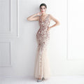 Jenifer Sequin Mesh Beaded Elegant Annual Meeting Long Sexy Dresses - Vestir en Moda