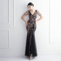 Jenifer Sequin Mesh Beaded Elegant Annual Meeting Long Sexy Dresses - Vestir en Moda