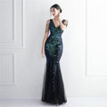 Jenifer Sequin Mesh Beaded Elegant Annual Meeting Long Sexy Dresses - Vestir en Moda
