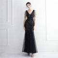 Jenifer Sequin Mesh Beaded Elegant Annual Meeting Long Sexy Dresses - Vestir en Moda