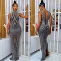 Jennifer Rhinestone Bodycon Maxi Dresses - Vestir en Moda