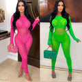 Jenny Color Hollow Jumpsuits Wman Long Sleeve Sexy - Vestir en Moda