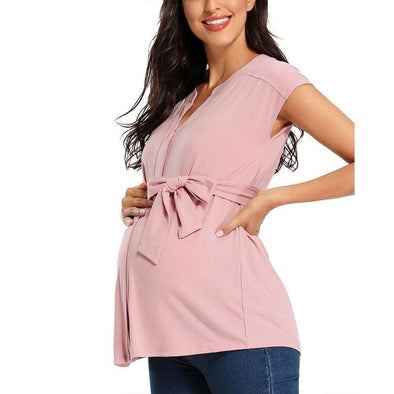 Jenny Cute Sleeveless Tees Maternity Tops - Vestir en Moda
