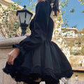 Jimena Long Sleeves Black Dresses High Waist - Vestir en Moda
