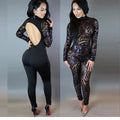 Jimena Sexy Womens Backless Geometric Sequin Jumpsuits - Vestir en Moda
