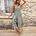 Jimena Summer Casual Trousers trap Floral Print Sleeveless Jumpsuits - Vestir en Moda