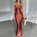 Jimena Women Clothing Sexy Strap Satin Dresses - Vestir en Moda
