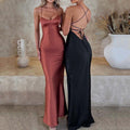 Jimena Women Clothing Sexy Strap Satin Dresses - Vestir en Moda
