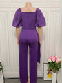 Jimena Women Jumpsuits High Waist Square Lantern Sleeves Elegant - Vestir en Moda