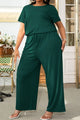 Jinairis Plus Size Drawstring Waist Short Sleeve Jumpsuits - Vestir en Moda