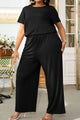 Jinairis Plus Size Drawstring Waist Short Sleeve Jumpsuits - Vestir en Moda