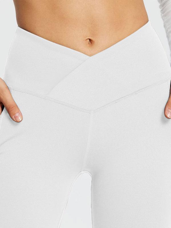 Jolene Solid Color Full Length Pocket Low Waist Flare Pants - Vestir en Moda