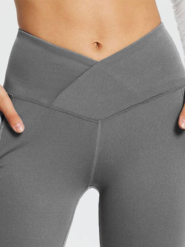 Jolene Solid Color Full Length Pocket Low Waist Flare Pants - Vestir en Moda
