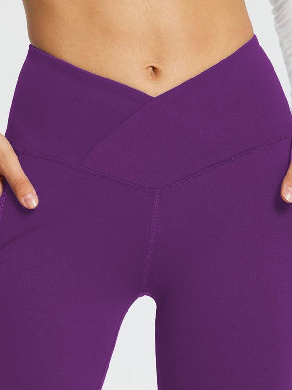 Jolene Solid Color Full Length Pocket Low Waist Flare Pants - Vestir en Moda