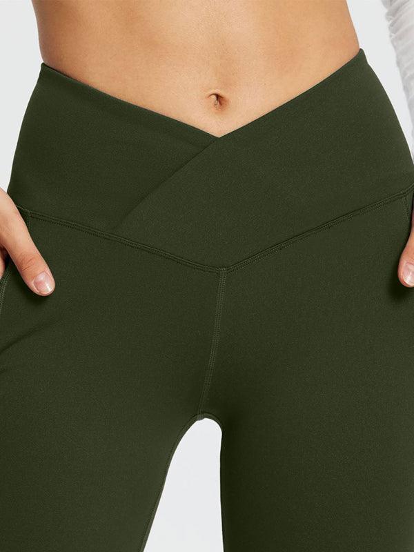 Jolene Solid Color Full Length Pocket Low Waist Flare Pants - Vestir en Moda