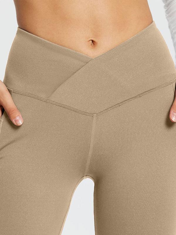 Jolene Solid Color Full Length Pocket Low Waist Flare Pants - Vestir en Moda