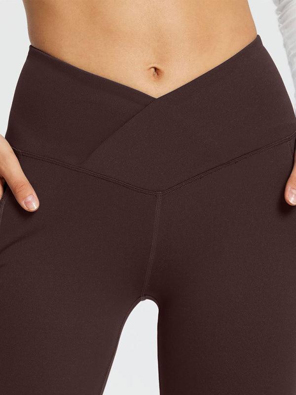 Jolene Solid Color Full Length Pocket Low Waist Flare Pants - Vestir en Moda