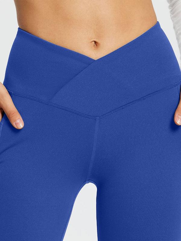 Jolene Solid Color Full Length Pocket Low Waist Flare Pants - Vestir en Moda