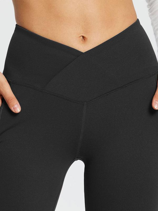 Jolene Solid Color Full Length Pocket Low Waist Flare Pants - Vestir en Moda