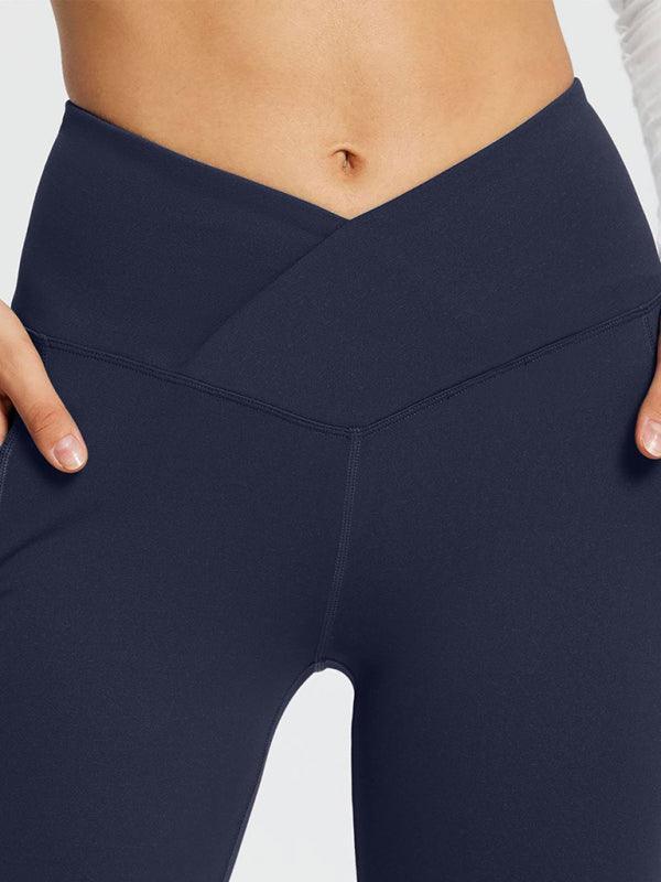 Jolene Solid Color Full Length Pocket Low Waist Flare Pants - Vestir en Moda