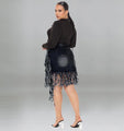 Josephine Plus Size Women Clothes Sexy Denim Skirt with Tassel - Vestir en Moda