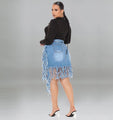 Josephine Plus Size Women Clothes Sexy Denim Skirt with Tassel - Vestir en Moda