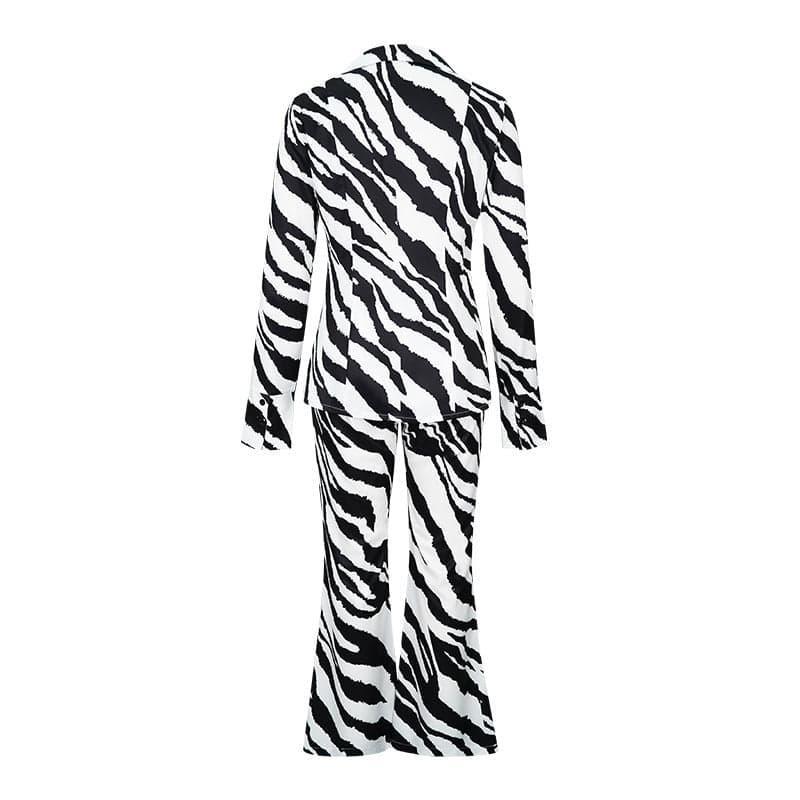 Josie Deep V Plunge Sexy Print Loose Casual Two Piece Suit - Vestir en Moda