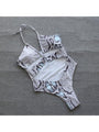 Josie Snake Print Hollowed Out Halter One-Piece Swimsuit - Vestir en Moda