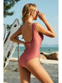 Journey Color V-neck Backless One Piece Swimwear - Vestir en Moda