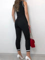 Juana Contrast Binding Tie Waist Jumpsuits Women Sleeveless - Vestir en Moda
