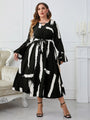 Juana Popular Black White Characteristic Neckline Flared Maxi Dress - Vestir en Moda