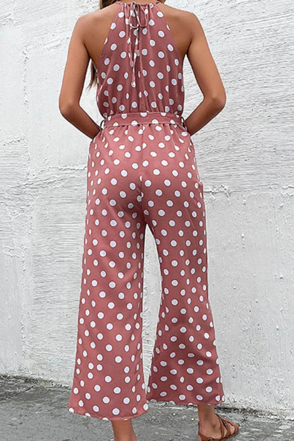 Judith Dot Grecian Wide Leg Jumpsuits - Vestir en Moda