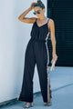 Julia Leopard Contrast Spaghetti Strap Wide Leg Jumpsuits - Vestir en Moda