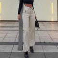 Juliana High Waist Straight Loose Wide Leg Casual Leather Pants - Vestir en Moda