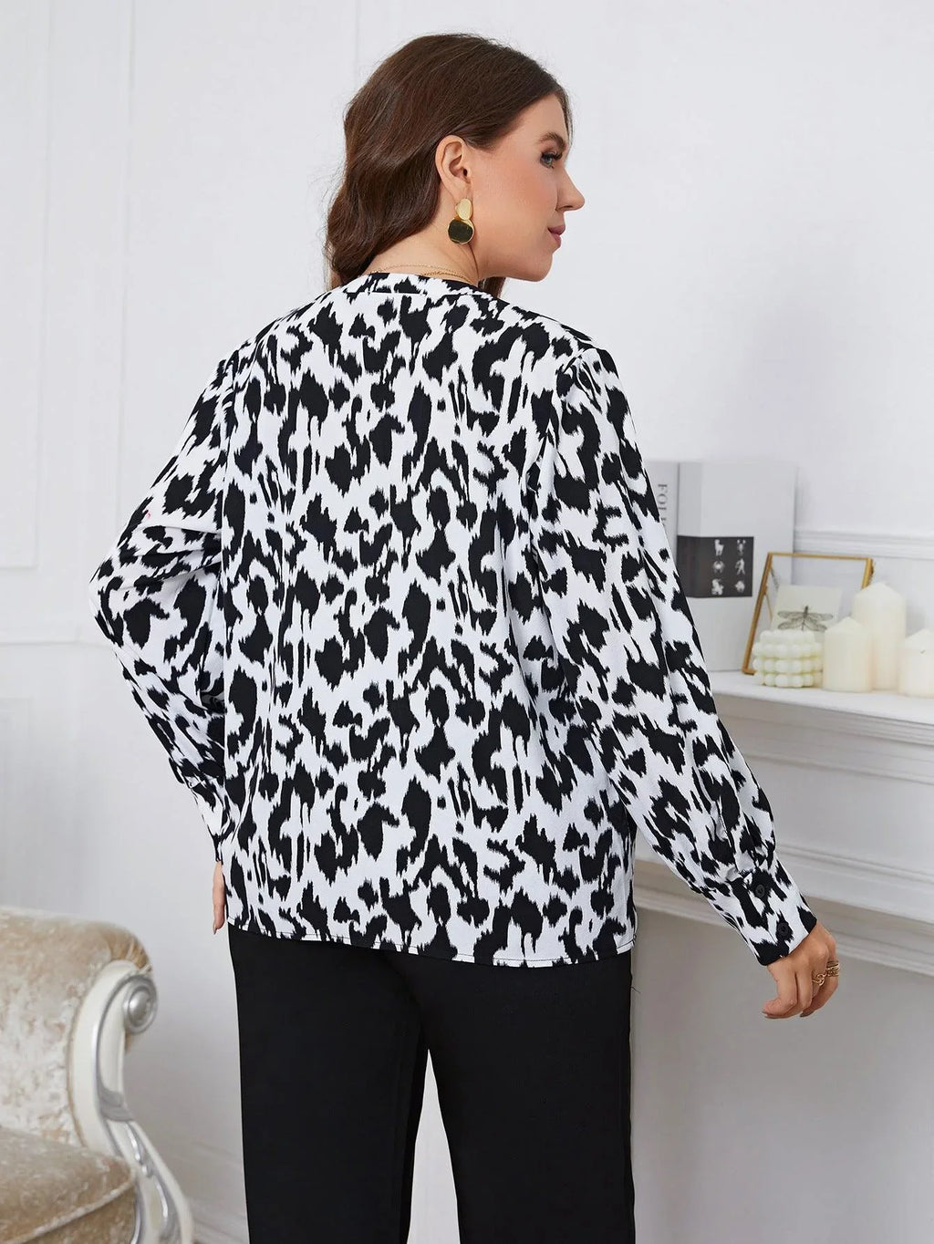 Juliet Vordemil Special Retro Fashionable Loose Leopard Print Top - Vestir en Moda