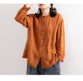 Juliette Ethnic Style Vintage Cotton Linen Casual O Neck Loose Shirt - Vestir en Moda