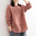 Juliette Ethnic Style Vintage Cotton Linen Casual O Neck Loose Shirt - Vestir en Moda