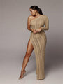 Julisa Sexy High Slit Knitted Dress One Shoulder Dresses - Vestir en Moda